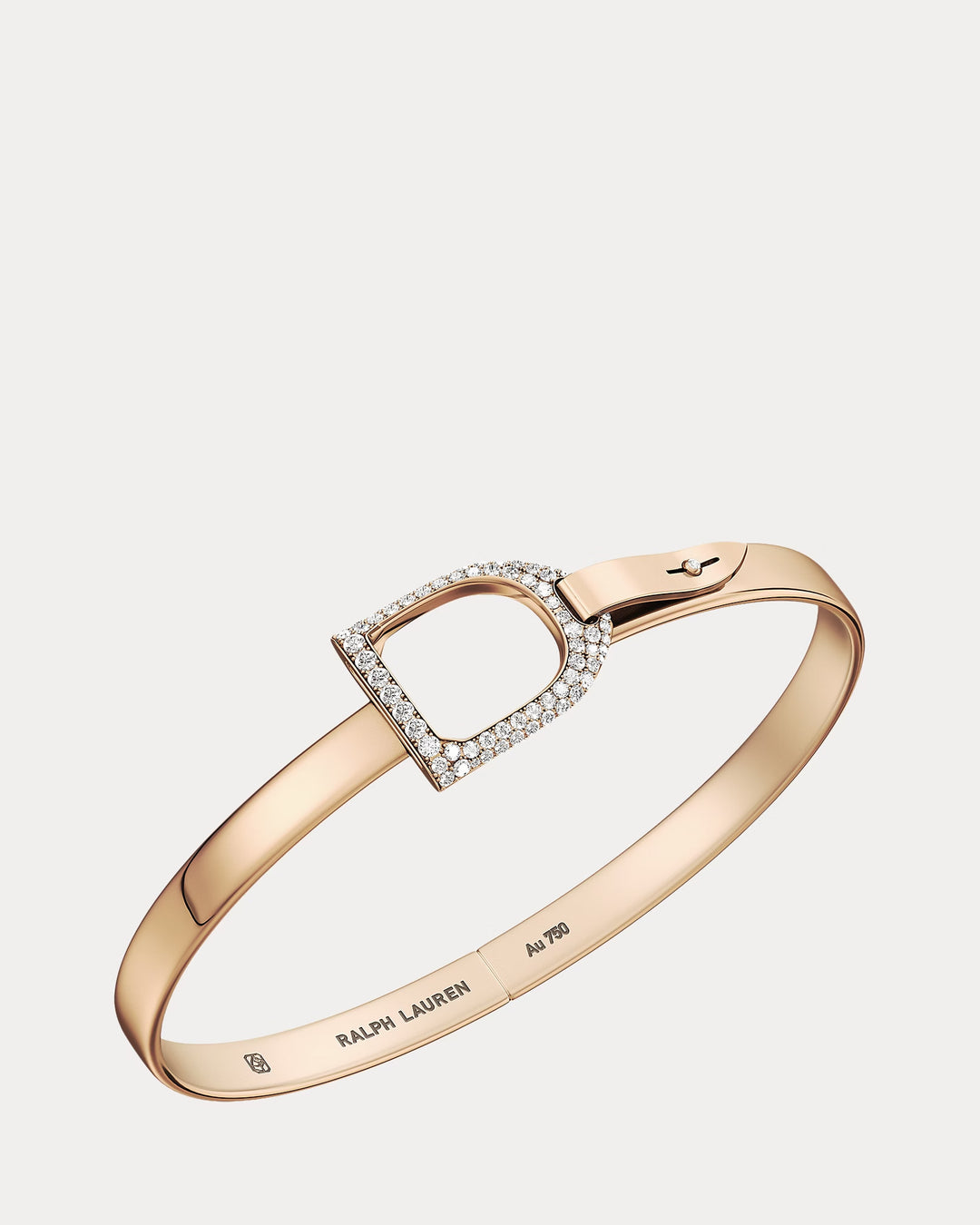 Ralph Lauren Pavé Diamond Rose Gold Stirrup Bangle