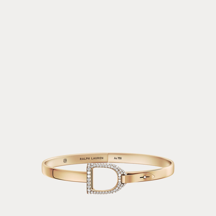 Ralph Lauren Pavé Diamond Rose Gold Stirrup Bangle