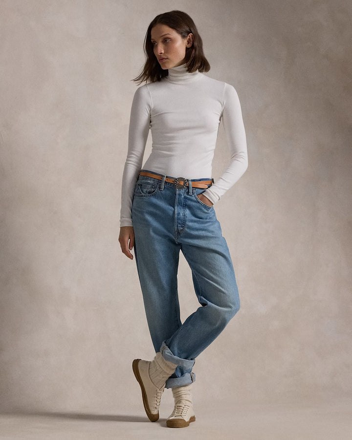 Ralph Lauren Stretch Ribbed Turtleneck