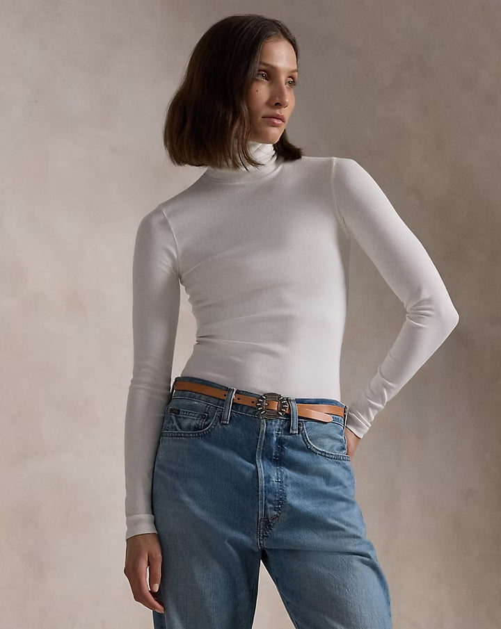Ralph Lauren Stretch Ribbed Turtleneck