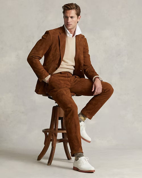 Ralph Lauren Suede Suit Trouser
