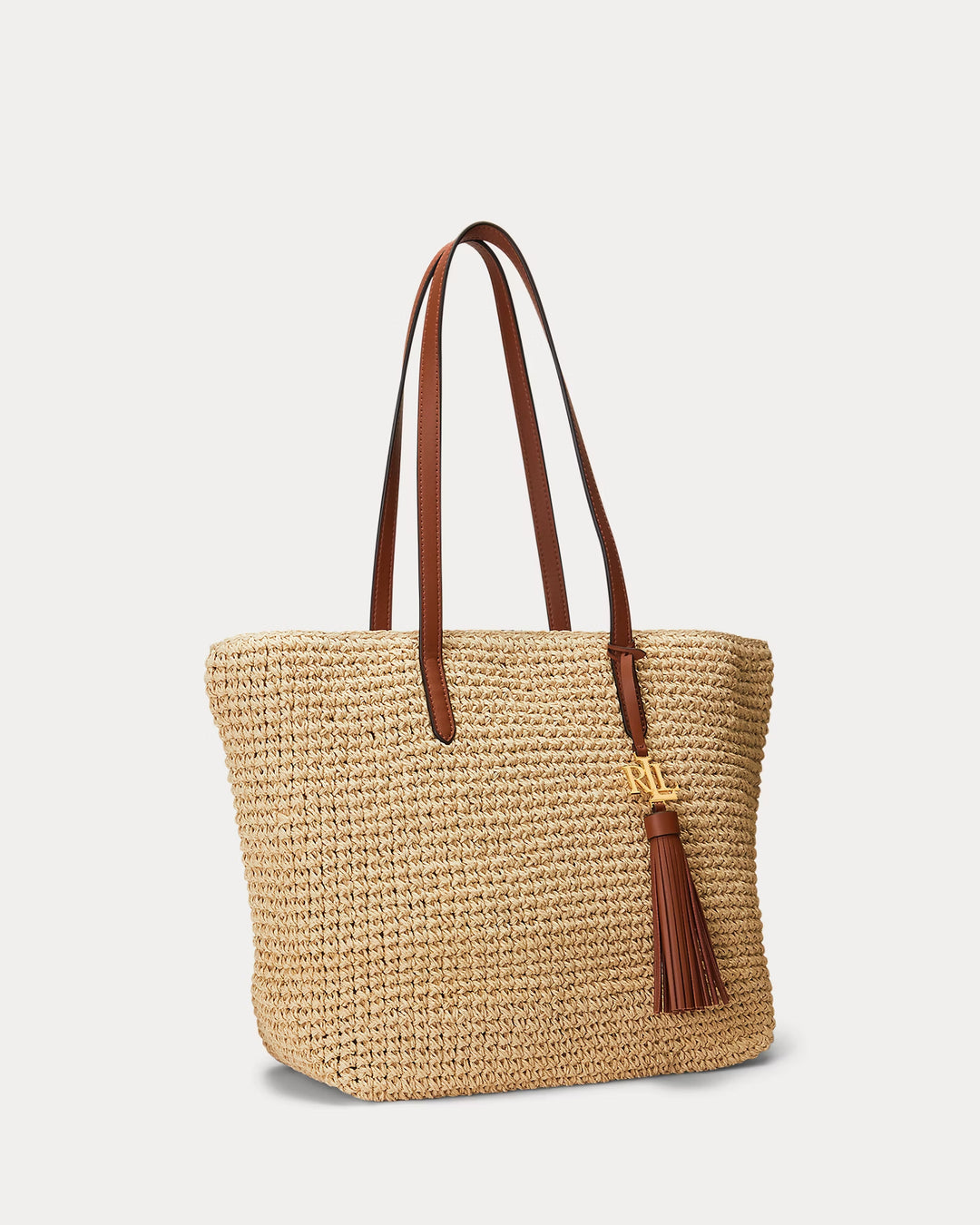 Ralph Lauren Straw Medium Whitney Tote Bag
