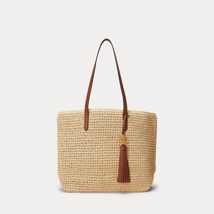 Ralph Lauren Straw Medium Whitney Tote Bag