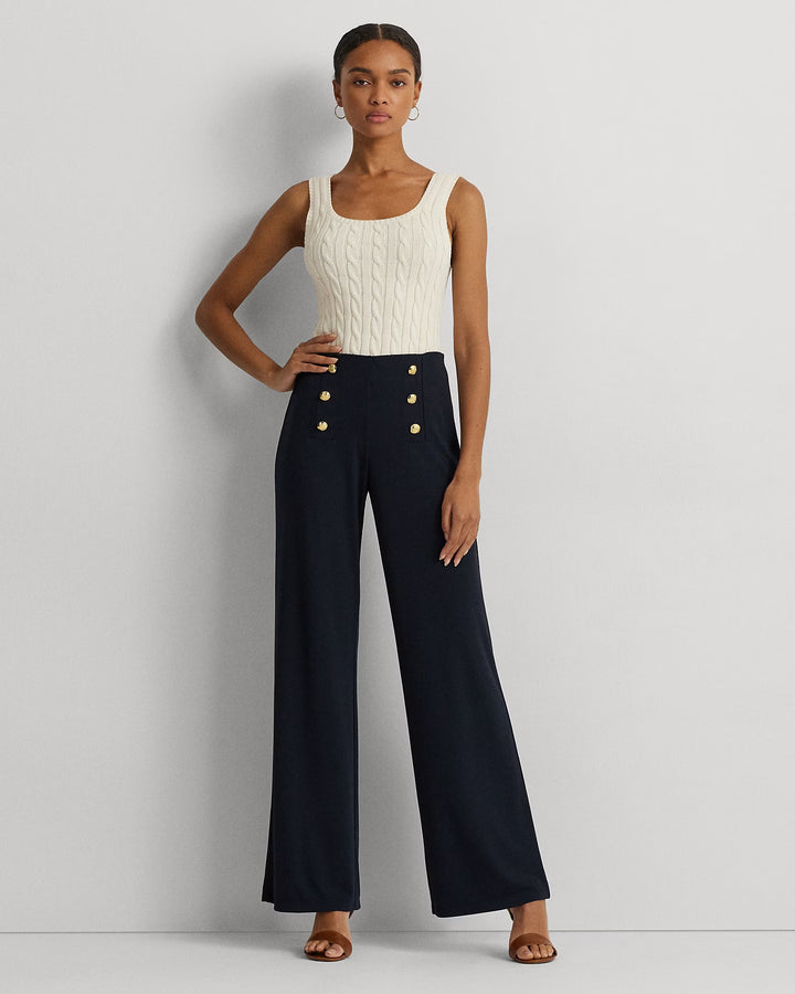 Ralph Lauren Stretch Jersey Wide-Leg Pant