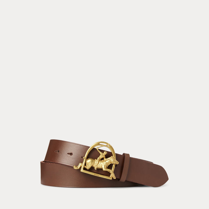 Ralph Lauren Equestrian-Buckle Leather Belt