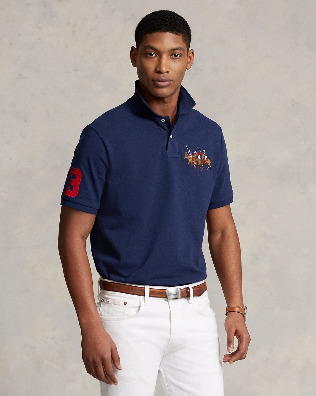 Ralph Lauren Classic Fit Triple-Pony Mesh Polo Shirt