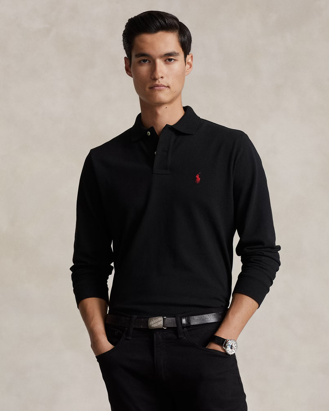 Ralph Lauren Mesh Long-Sleeve Polo Shirt – All Fits