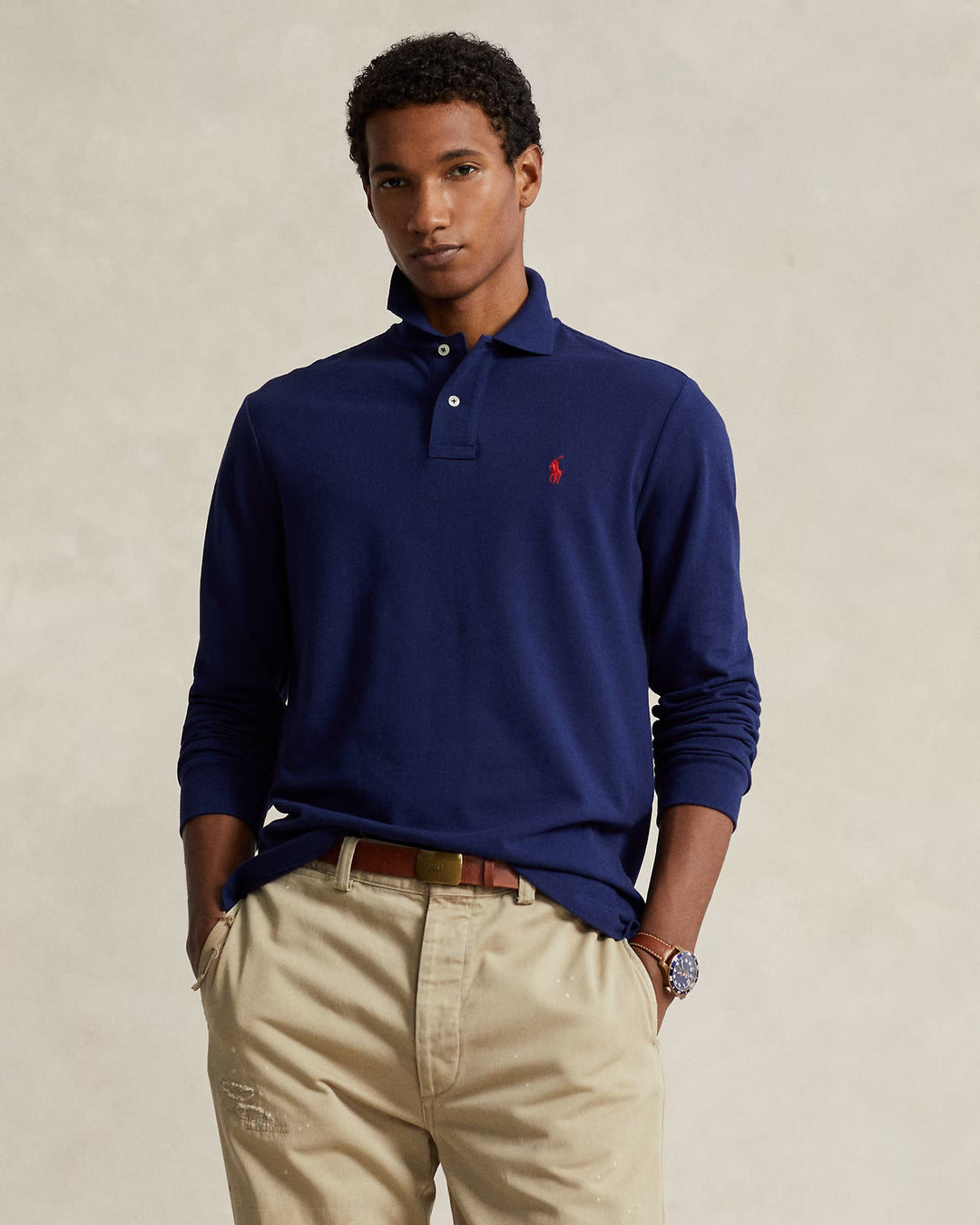 Ralph Lauren Mesh Long-Sleeve Polo Shirt – All Fits
