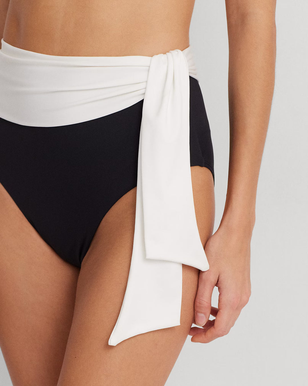 Ralph Lauren Color-Blocked High-Waisted Bikini Bottom