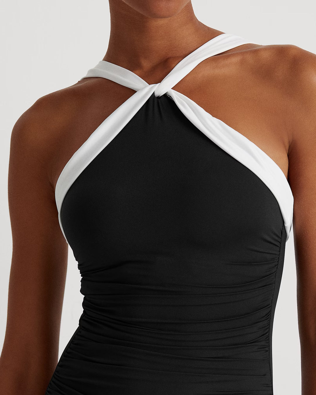 Ralph Lauren Two-Tone High-Neck One-Piece