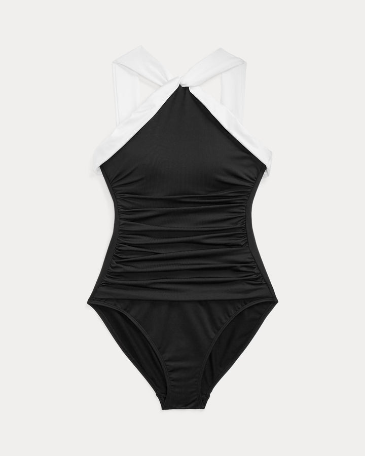Ralph Lauren Two-Tone High-Neck One-Piece