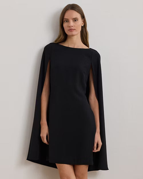Ralph Lauren Cape Georgette Cocktail Dress