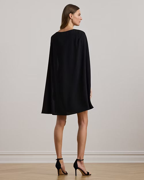 Ralph Lauren Cape Georgette Cocktail Dress
