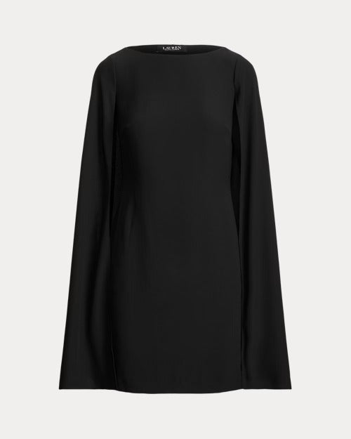 Ralph Lauren Cape Georgette Cocktail Dress