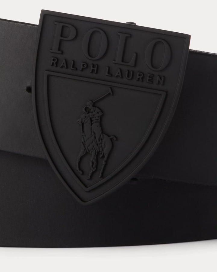 Ralph Lauren Shield-Buckle Leather Belt