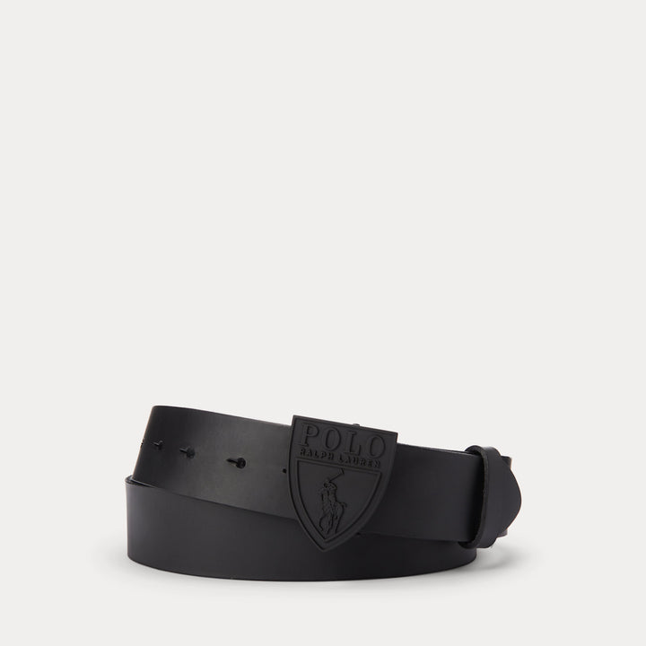 Ralph Lauren Shield-Buckle Leather Belt