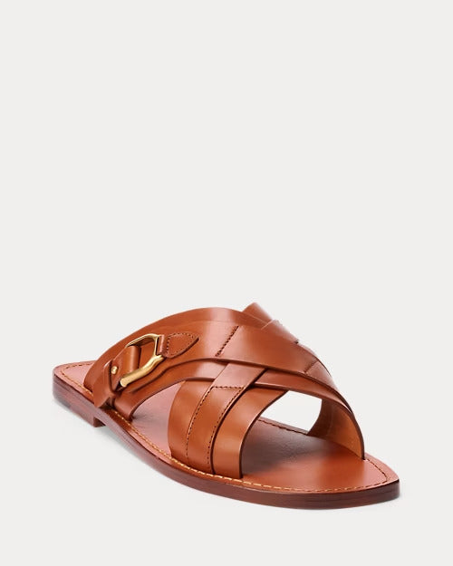 Ralph Lauren Welington Calfskin Slide Sandal