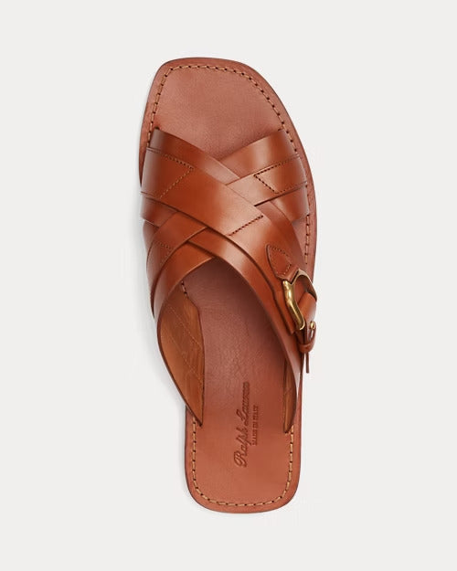 Ralph Lauren Welington Calfskin Slide Sandal