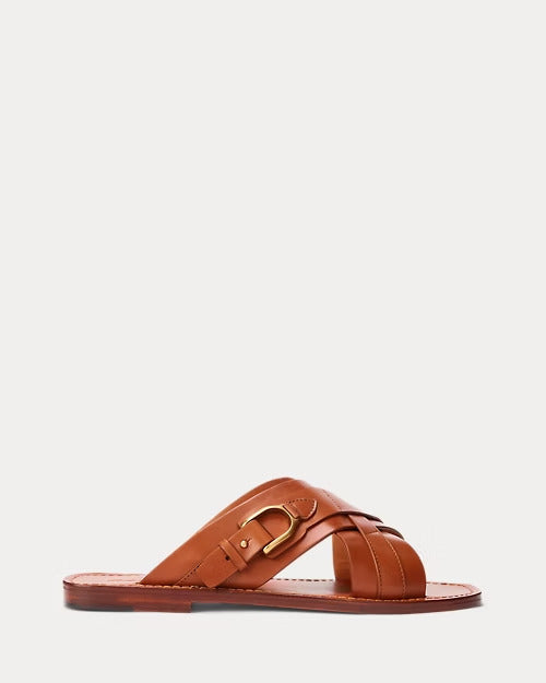 Ralph Lauren Welington Calfskin Slide Sandal
