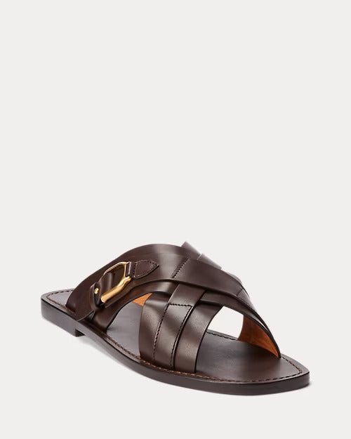 Ralph Lauren Welington Calfskin Slide Sandal