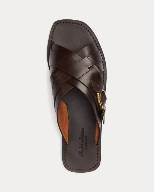 Ralph Lauren Welington Calfskin Slide Sandal