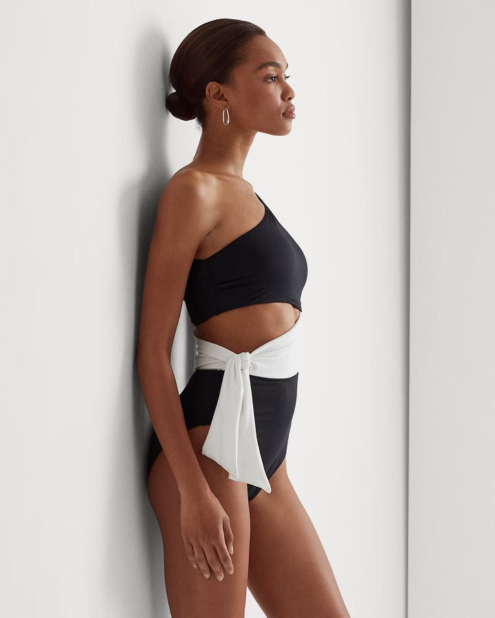 Ralph Lauren Two-Tone Cutout One-Piece