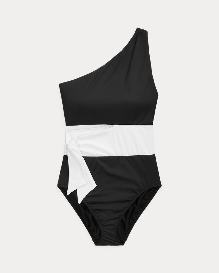 Ralph Lauren Two-Tone Cutout One-Piece