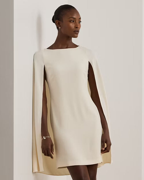 Ralph Lauren Cape Georgette Cocktail Dress
