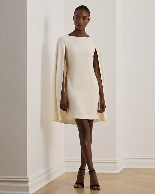 Ralph Lauren Cape Georgette Cocktail Dress