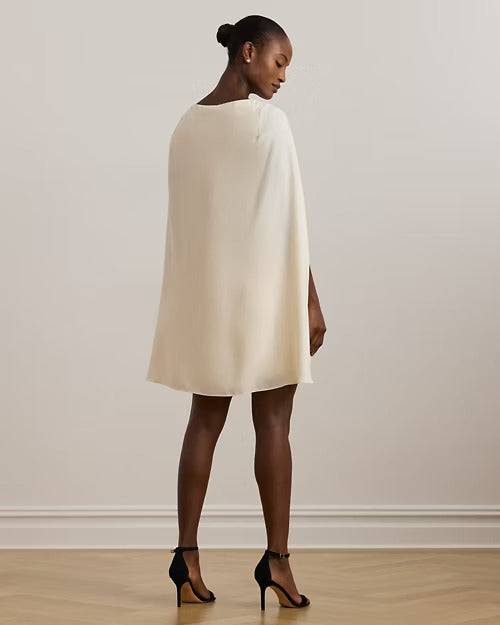 Ralph Lauren Cape Georgette Cocktail Dress
