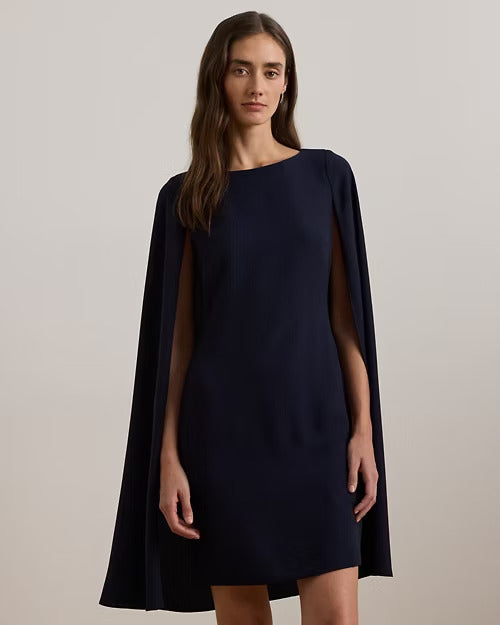 Ralph Lauren Cape Georgette Cocktail Dress