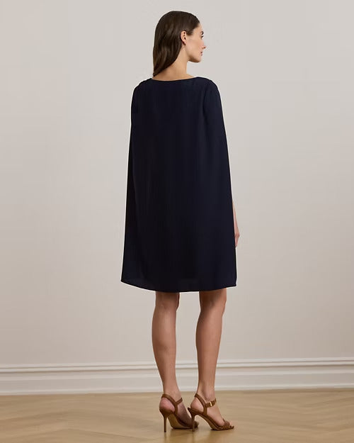 Ralph Lauren Cape Georgette Cocktail Dress