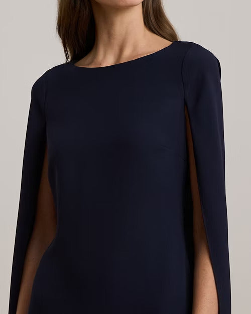 Ralph Lauren Cape Georgette Cocktail Dress