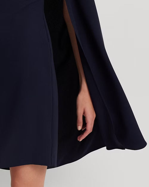 Ralph Lauren Cape Georgette Cocktail Dress