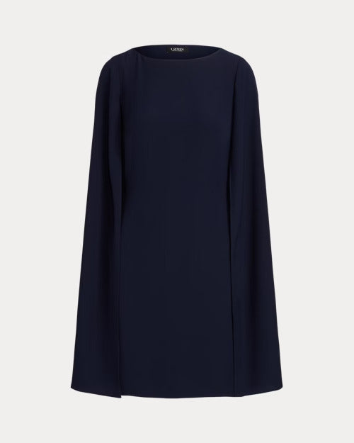 Ralph Lauren Cape Georgette Cocktail Dress