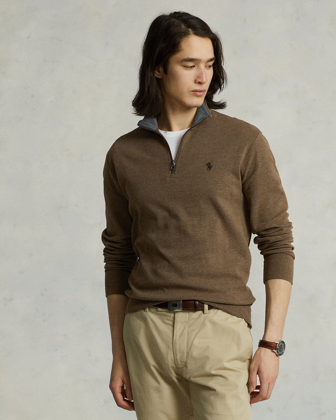 Ralph Lauren Luxury Jersey Quarter-Zip Pullover