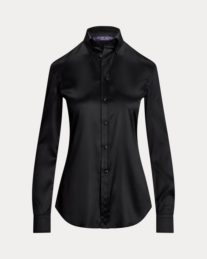 Ralph Lauren Cameron Straight Fit Mulberry Silk Shirt