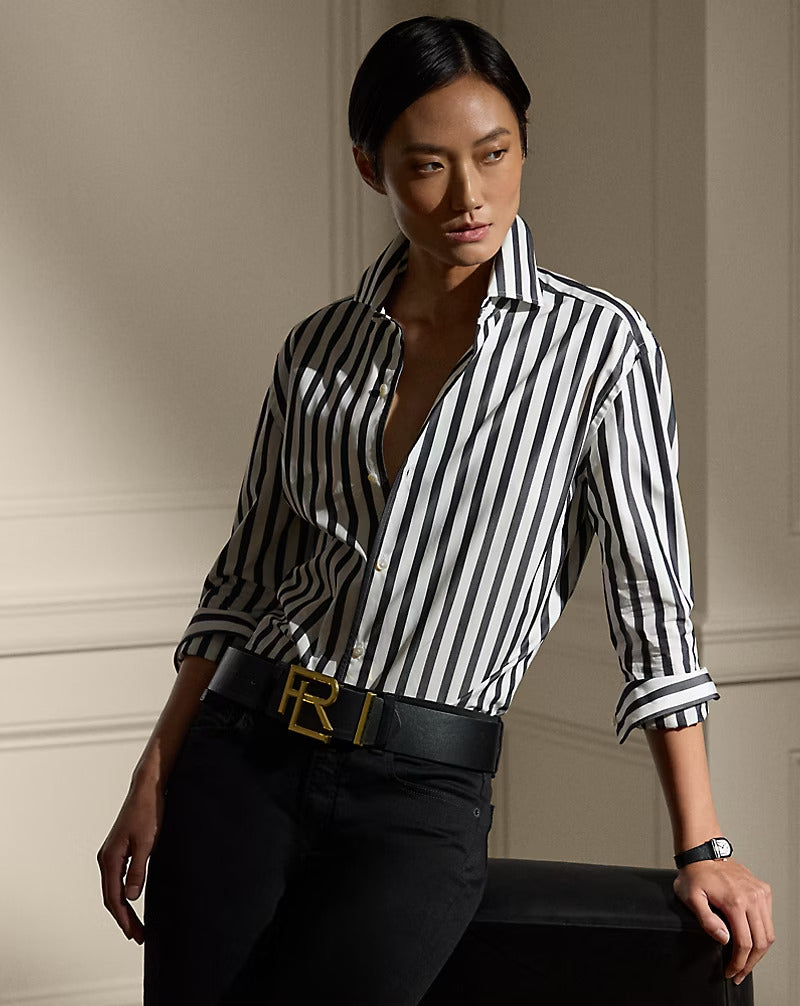 Ralph Lauren Capri Relaxed Fit Striped Cotton Shirt