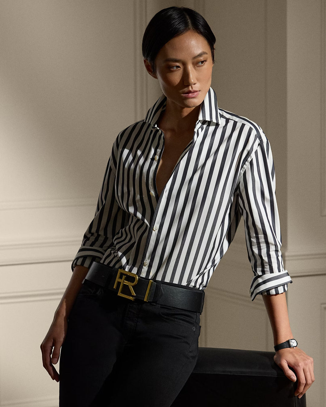 Ralph Lauren Capri Relaxed Fit Striped Cotton Shirt