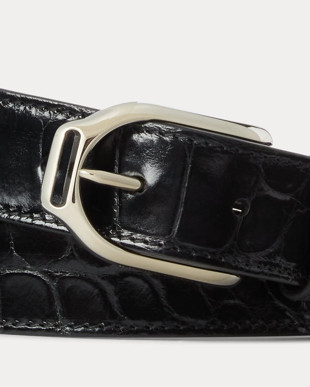 Ralph Lauren Welington Stirrup-Buckle Alligator Belt