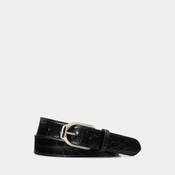 Ralph Lauren Welington Stirrup-Buckle Alligator Belt