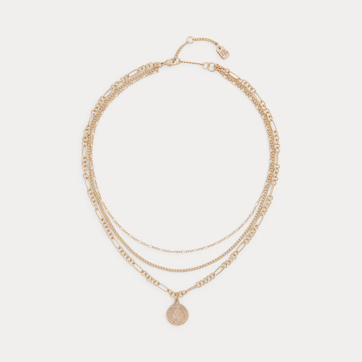 Ralph Lauren Layered Gold-Tone Logo Pendant Necklace