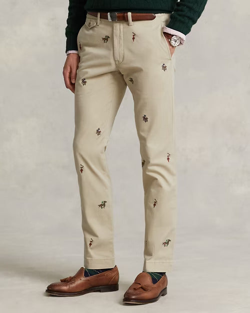 Ralph Lauren Stretch Slim Fit Embroidered Chino Pant