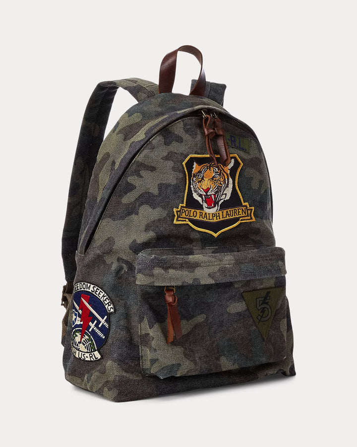 Ralph Lauren Tiger-Patch Camo Canvas Backpack