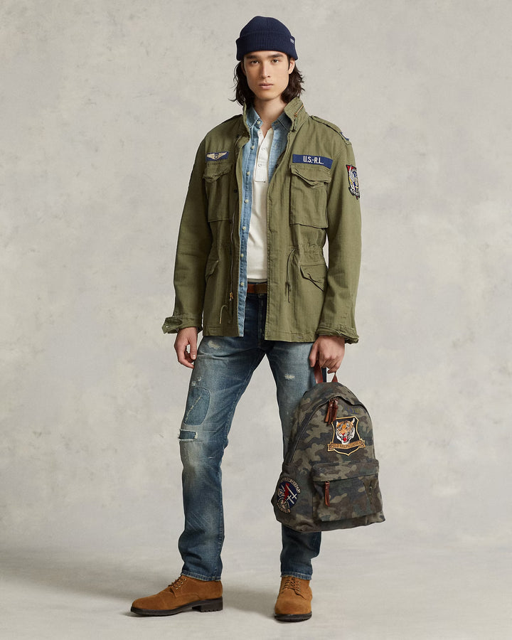 Ralph Lauren Tiger-Patch Camo Canvas Backpack