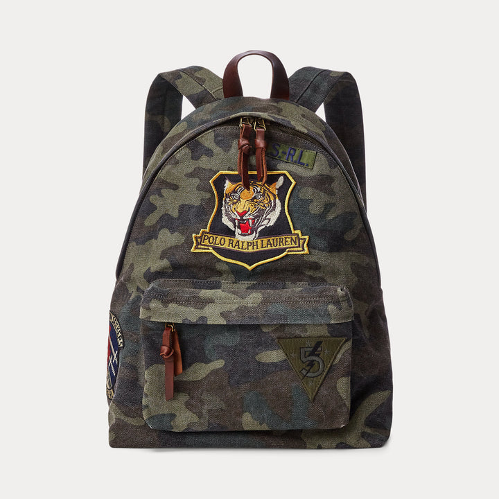 Ralph Lauren Tiger-Patch Camo Canvas Backpack