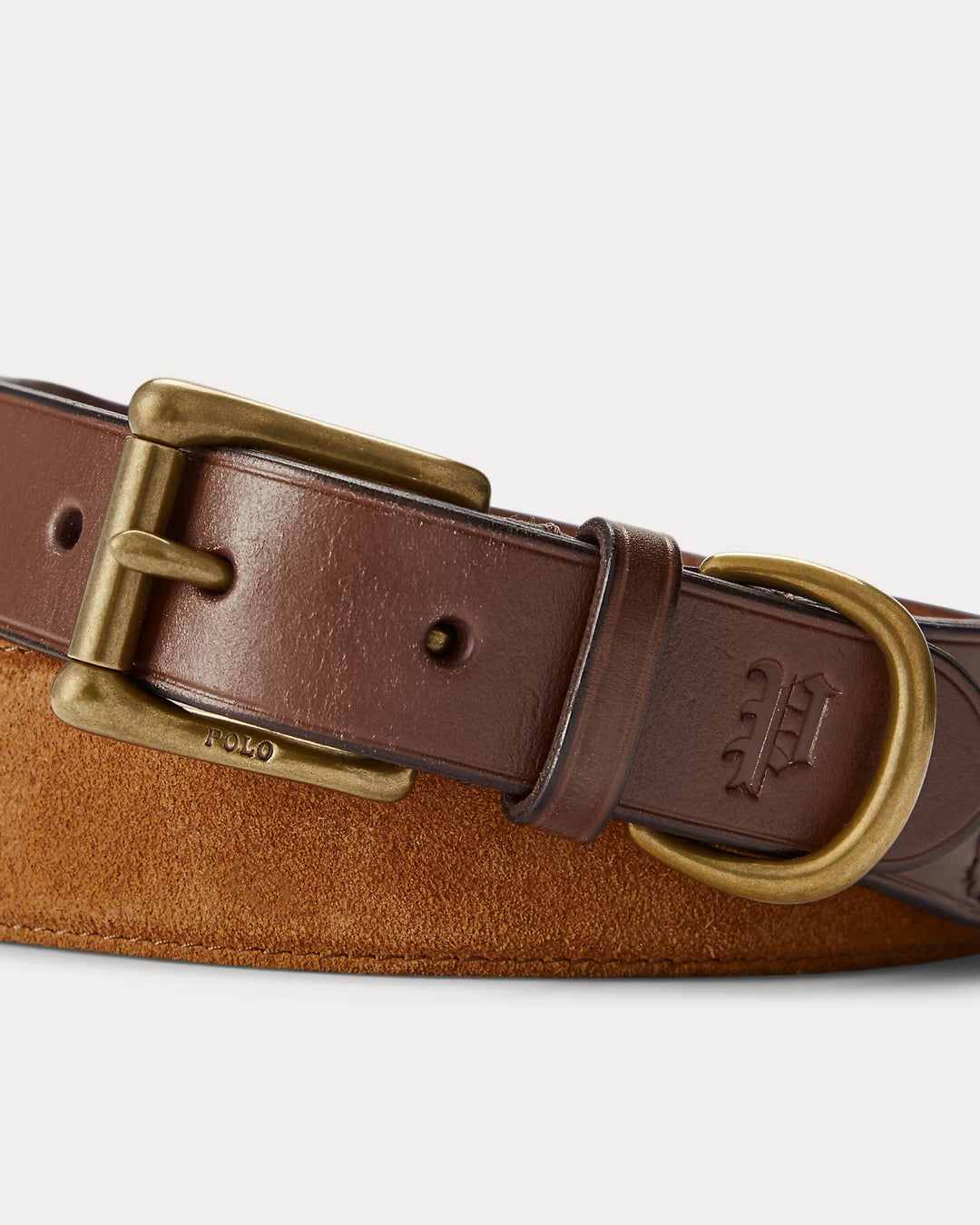 Ralph Lauren Leather-Trim Suede Belt