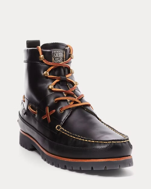 Ralph Lauren Ranger Faux-Shearling-Lined Leather Boot
