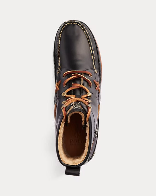 Ralph Lauren Ranger Faux-Shearling-Lined Leather Boot