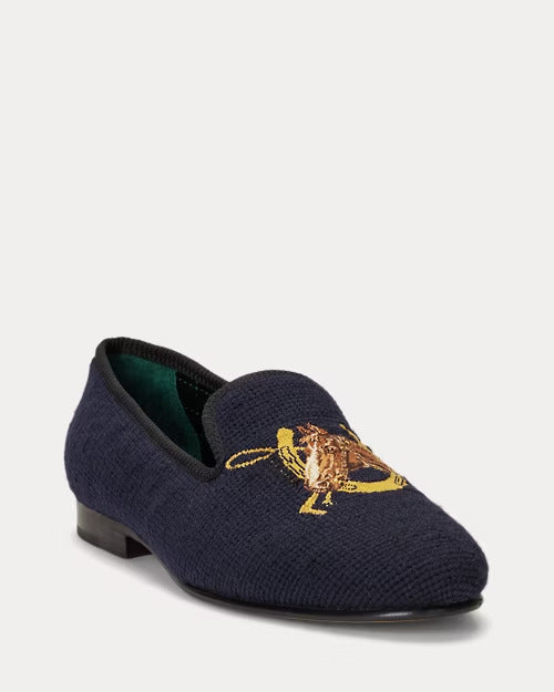 Ralph Lauren Paxton Equestrian Needlepoint Slipper